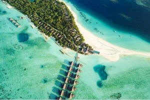 Aerial View of Four Seasons Resort Maldives at Landaa Giraavaru